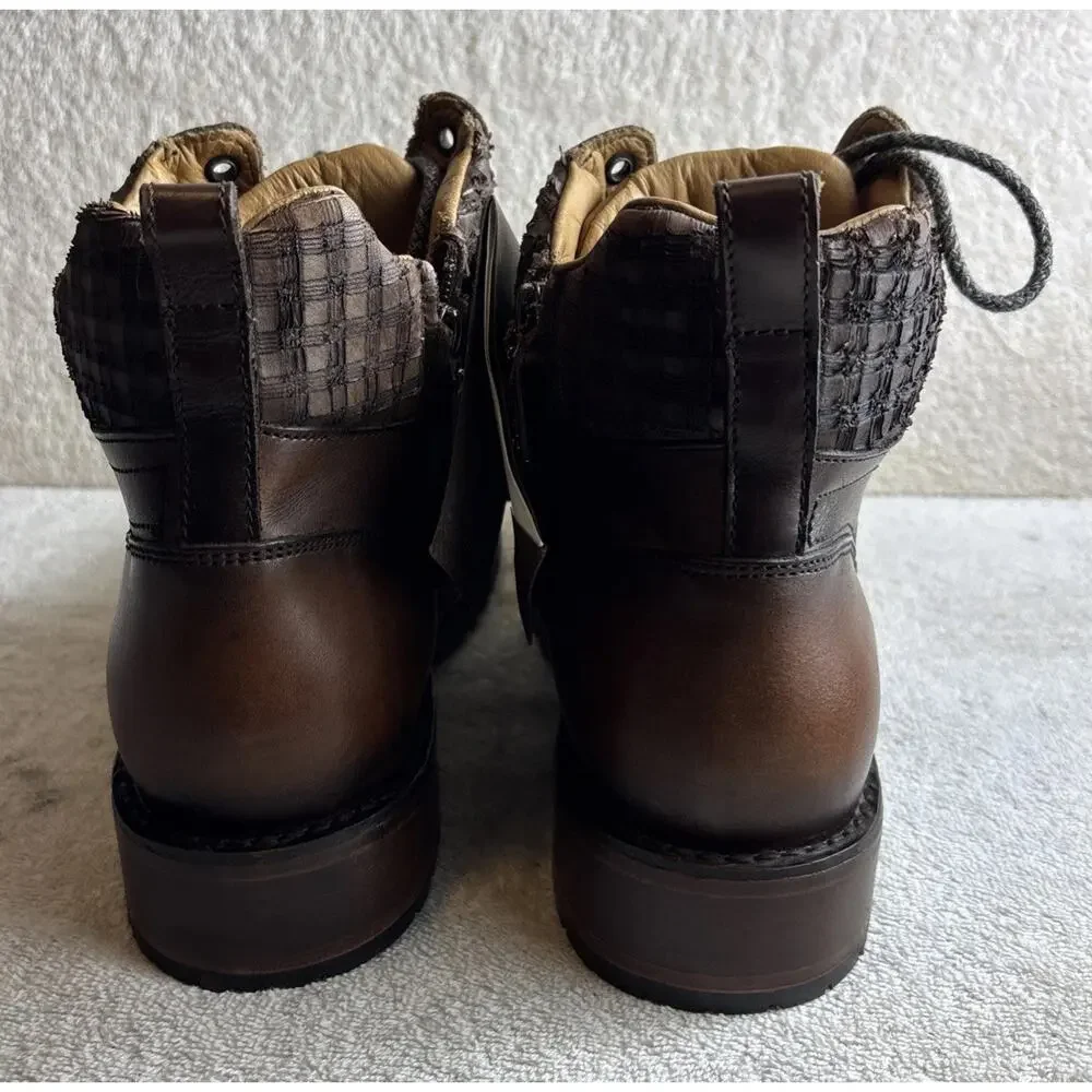 Cuadra Men's Size 10 EE Caiman/fuscus Ankle Boot Dark Brown 34954